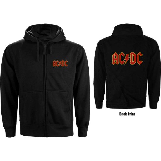 Picture of AC/DC Unisex Zipped Hoodie: Logo (Back Print) (Medium)