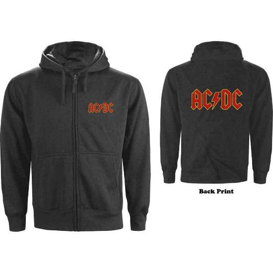 Picture of AC/DC Unisex Zipped Hoodie: Logo (Back Print) (Medium)