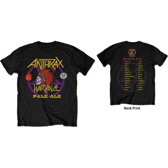 Picture of Anthrax Unisex T-Shirt: War Dance Paul Ale World Tour 2018 Ex-Tour Back Print