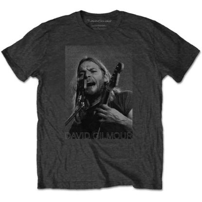 Picture of David Gilmour Unisex T-Shirt: On Microphone Half-tone