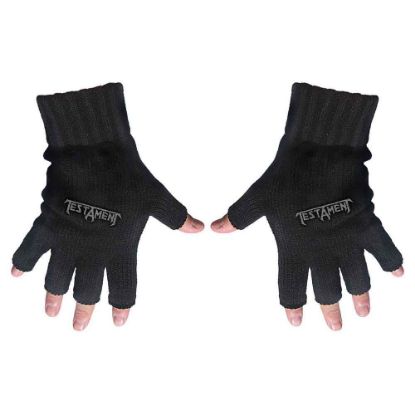 Picture of Testament Unisex Fingerless Gloves: Logo