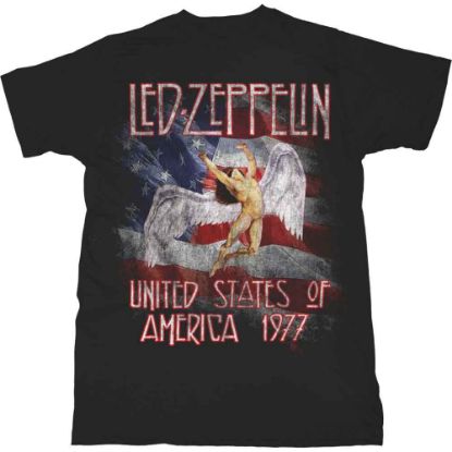Picture of Led Zeppelin Unisex T-Shirt: Stars N' Stripes USA '77.