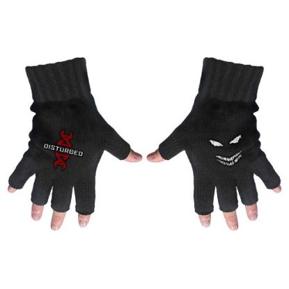 Picture of Disturbed Unisex Fingerless Gloves: Reddna