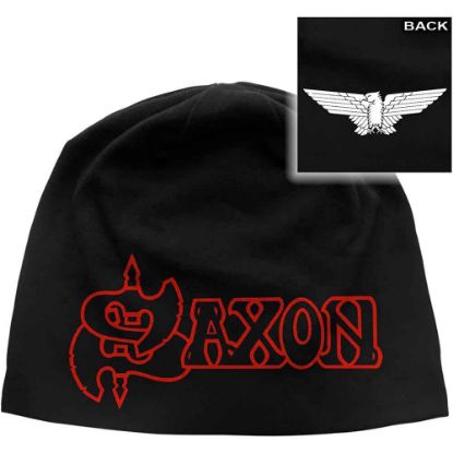 Picture of Saxon Unisex Beanie Hat: Logo & Eagle Back Print