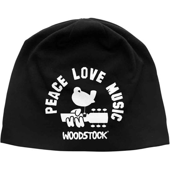 Picture of Woodstock Unisex Beanie Hat: Peace, Love, Music