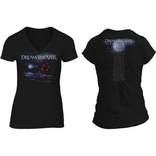Picture of Dream Theatre Ladies T-Shirt: Rose Petals Moon Back Print