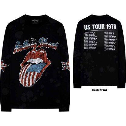 Picture of The Rolling Stones Unisex Long Sleeve T-Shirt: US Tour '78 Back & Sleeve Print