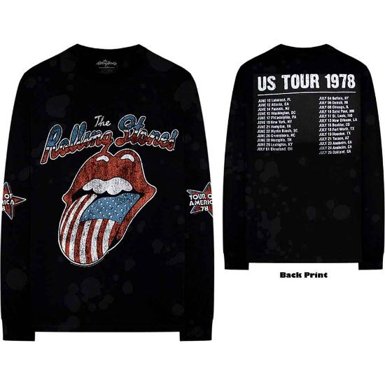 Picture of The Rolling Stones Unisex Long Sleeve T-Shirt: US Tour '78 Back & Sleeve Print