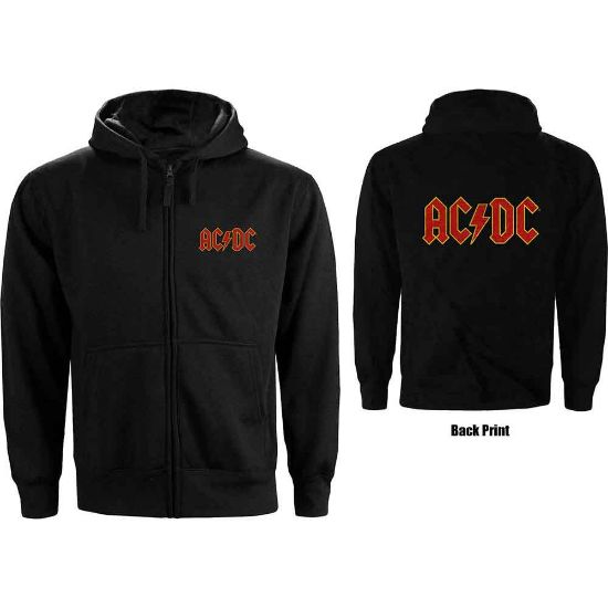 Picture of AC/DC Ladies Zipped Hoodie: Logo (Back Print)