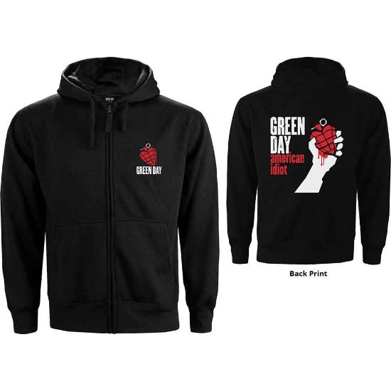 Picture of Green Day Ladies Zipped Hoodie: American Idiot Back Print