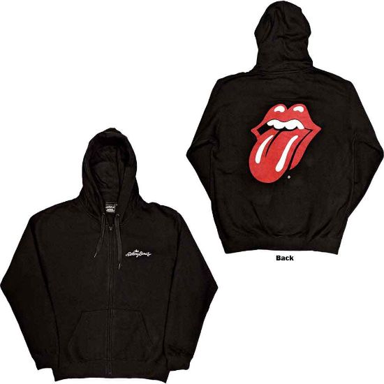 Picture of The Rolling Stones Unisex Zipped Hoodie: Classic Tongue Back Print