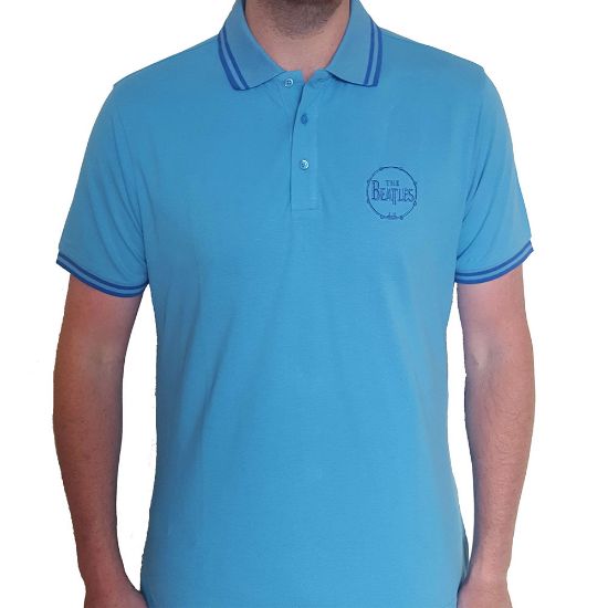 Picture of The Beatles Unisex Polo Shirt: Drum Logo