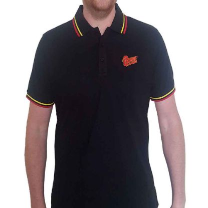 Picture of David Bowie Unisex Polo Shirt: Flash Logo