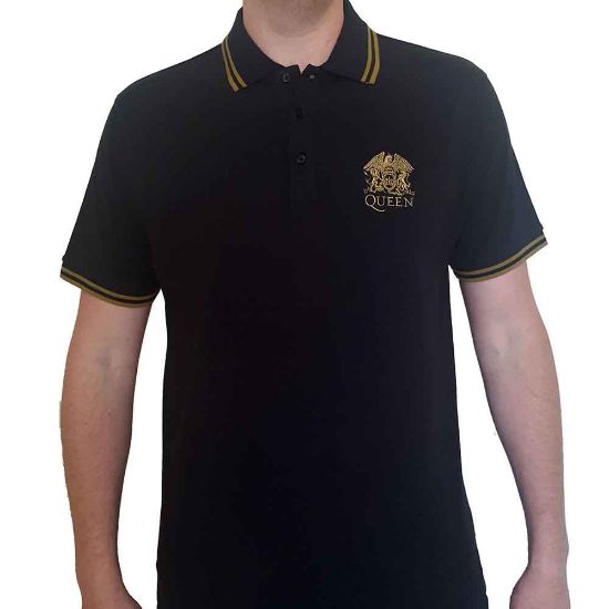 Picture of Queen Unisex Polo Shirt: Crest Logo (X-Large)