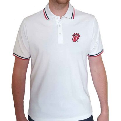 Picture of The Rolling Stones Unisex Polo Shirt: Classic Tongue (Medium)