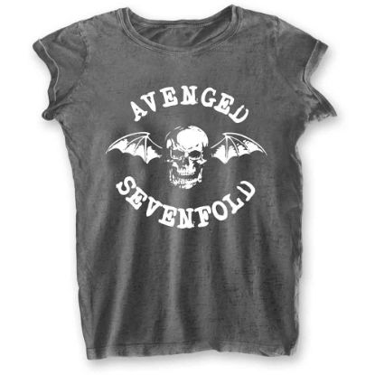 Picture of Avenged Sevenfold Ladies Burnout T-Shirt: Deathbat