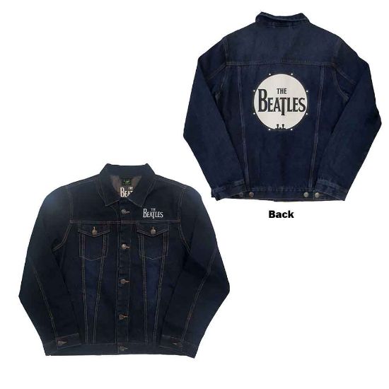 Picture of The Beatles Unisex Denim Jacket: Drum Logo (Back Print) (Medium)