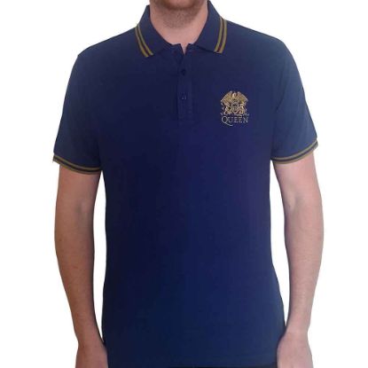 Picture of Queen Unisex Polo Shirt: Crest Logo (X-Large)