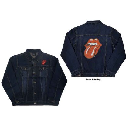 Picture of The Rolling Stones Unisex Denim Jacket: Classic Tongue (Back Print) (XX-Large)