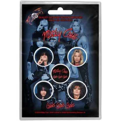 Picture of Motley Crue Button Badge Pack: Girls, Girls, Girls