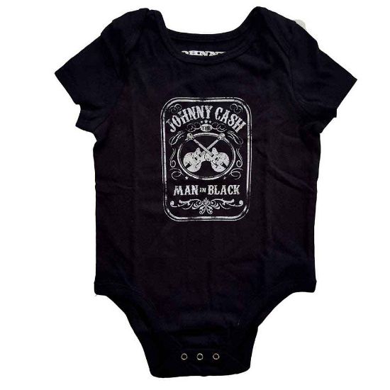 Picture of Johnny Cash Kids Baby Grow: Man In Black (0-3 Months)