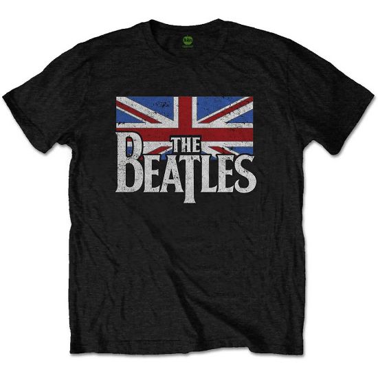 Picture of The Beatles Kids T-Shirt: Drop T Logo & Vintage Flag