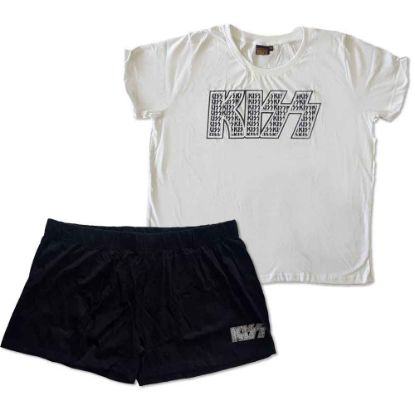 Picture of KISS Ladies Summer Pyjamas: Logo Infill (Ex-Tour) (Large)