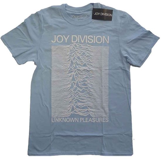 Picture of Joy Division Unisex T-Shirt: Unknown Pleasures White On Blue