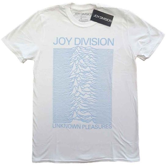 Picture of Joy Division Unisex T-Shirt: Unknown Pleasures Blue on White