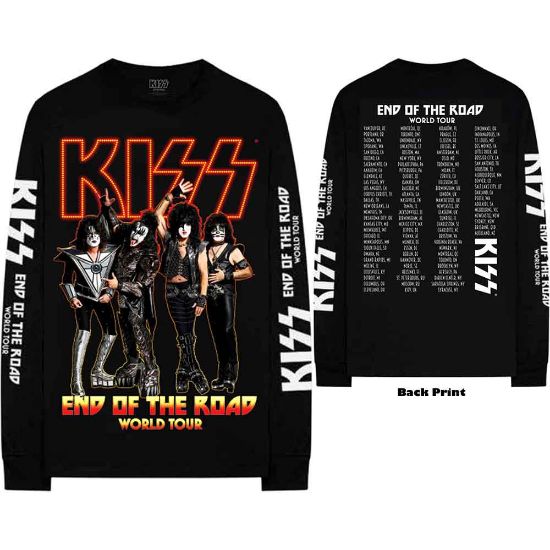 Picture of KISS Unisex Long Sleeve T-Shirt: End Of The Road Tour (Ex-Tour with Back & Sleeve Print) (Medium)