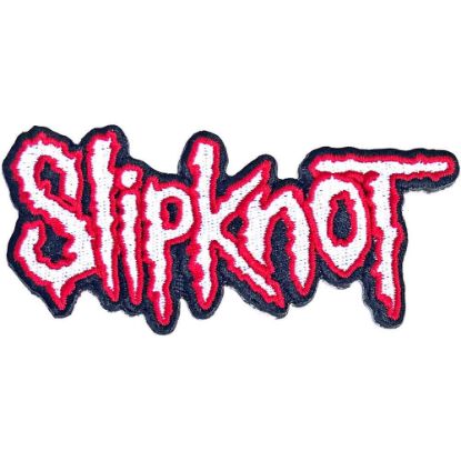 Picture of Slipknot Woven Patch: Cut-Out Logo Red Border (Standard) 