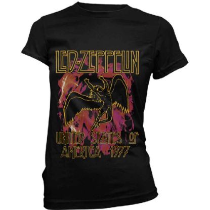 Picture of Led Zeppelin Ladies T-Shirt: Black Flames