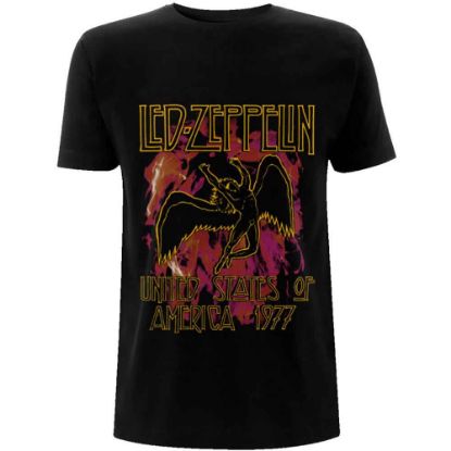 Picture of Led Zeppelin Unisex T-Shirt: Black Flames