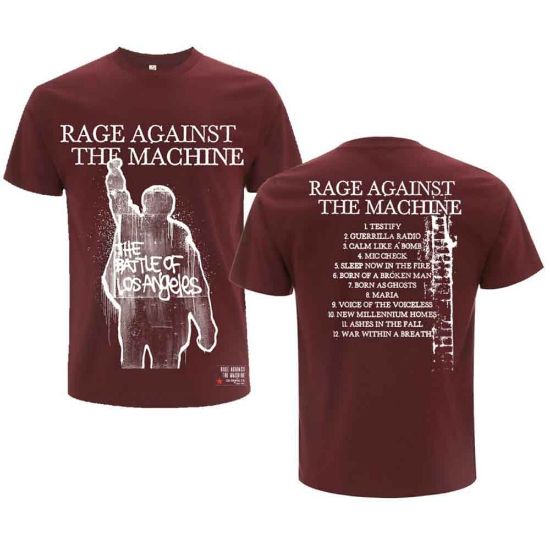 Picture of Rage Against The Machine Unisex T-Shirt: BOLA Album Cover Back Print