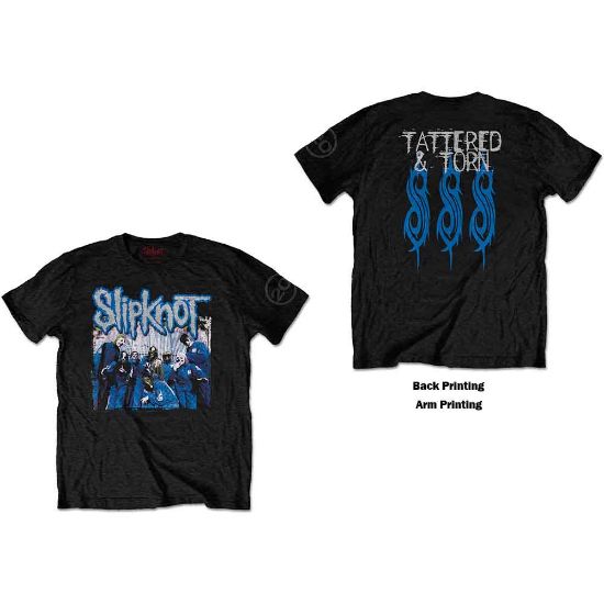 Picture of Slipknot Unisex T-Shirt: 20th Anniversary Tattered & Torn Back Print