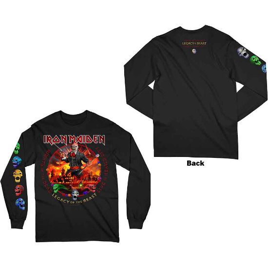 Picture of Iron Maiden Unisex Long Sleeve T-Shirt: Nights Of The Dead Back & Sleeve Print