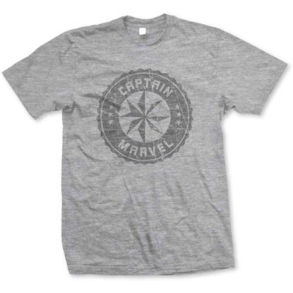 Picture of Marvel Comics Unisex T-Shirt: Captain Marvel Grey Circle