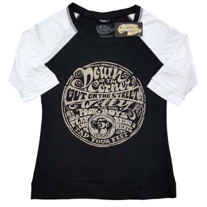 Picture of Creedence Clearwater Revival Ladies Raglan T-Shirt: Down On The Corner