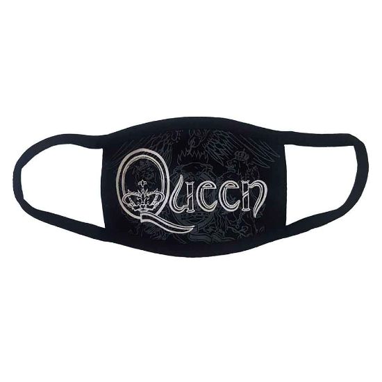 Picture of Queen Face Mask: White Retro Logo