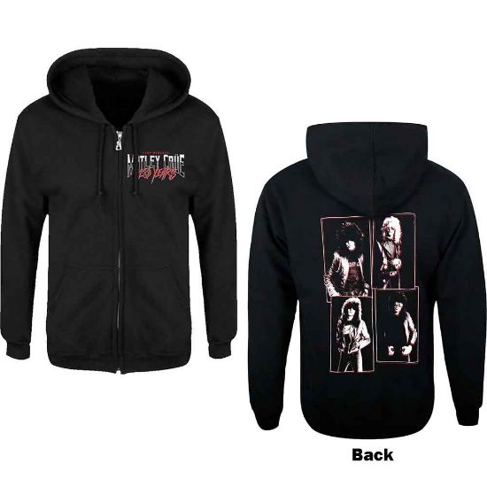 Picture of Motley Crue Unisex Zipped Hoodie: 40 Years Back Print